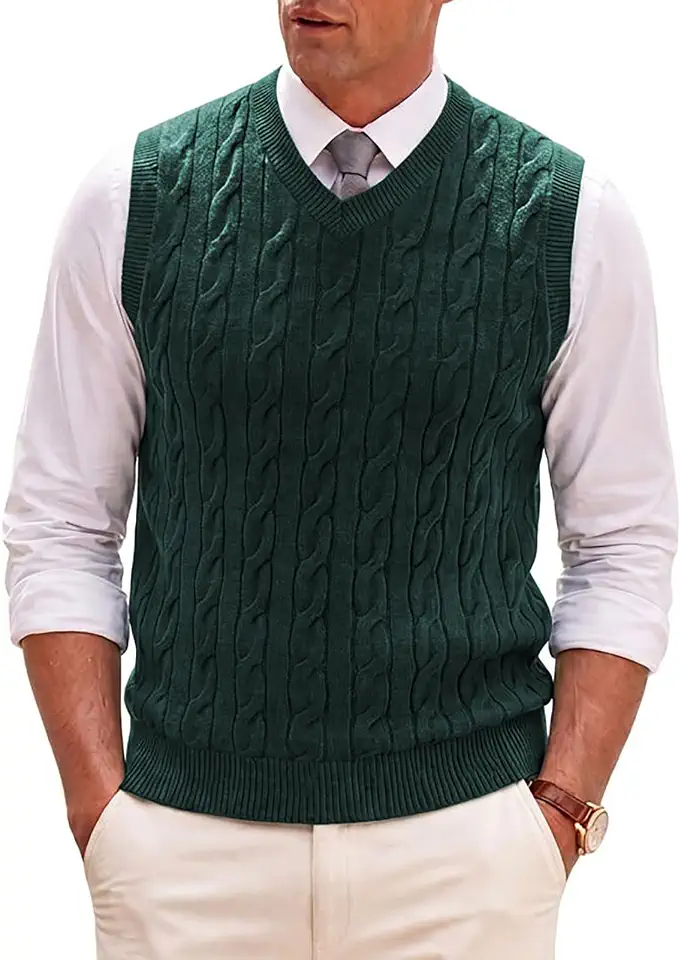 Men's Green Fair Isle Sweater Vest