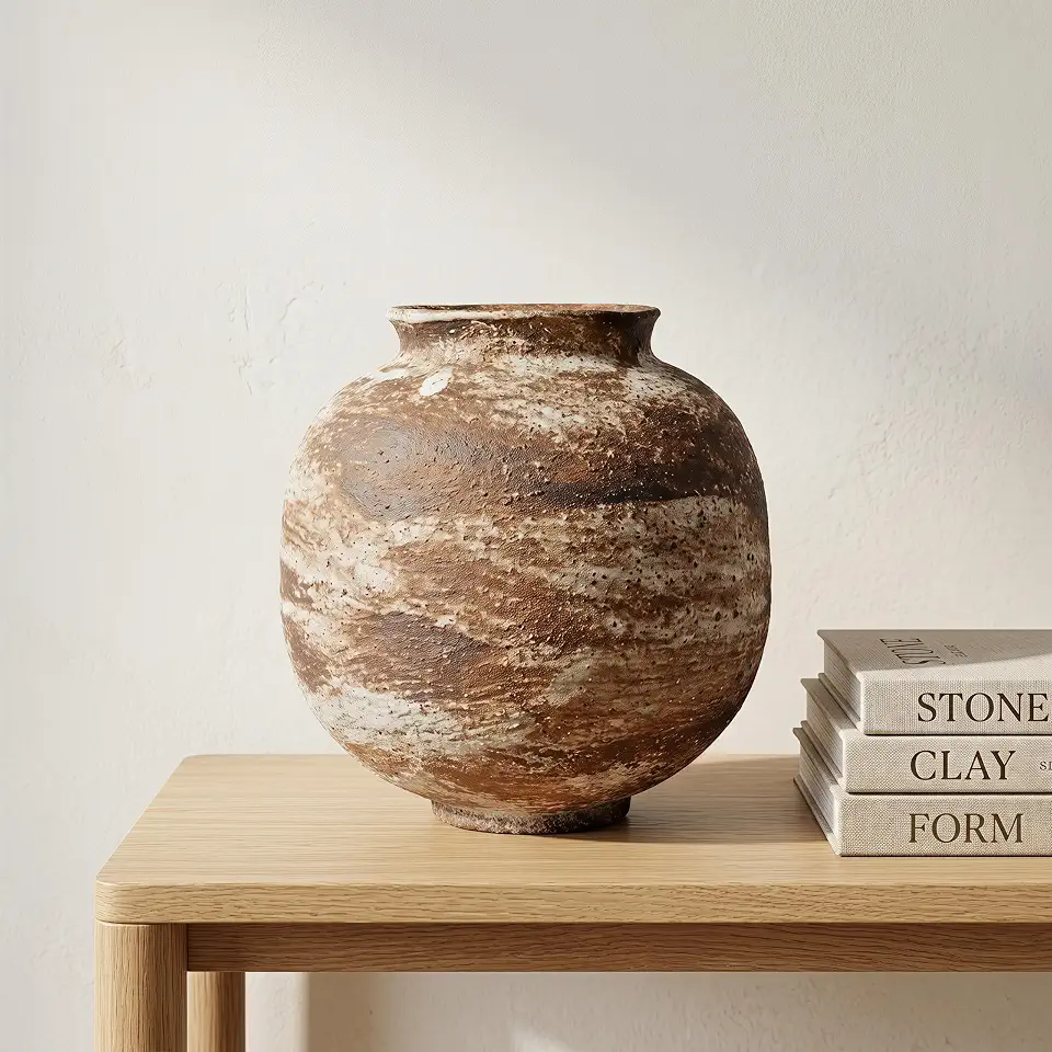 Men's Handcrafted Terracotta Clay Flower Vase