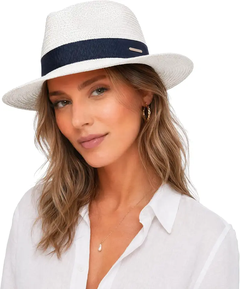 Straw Panama Hat for Men Women, Beach Sun Fedora Hat