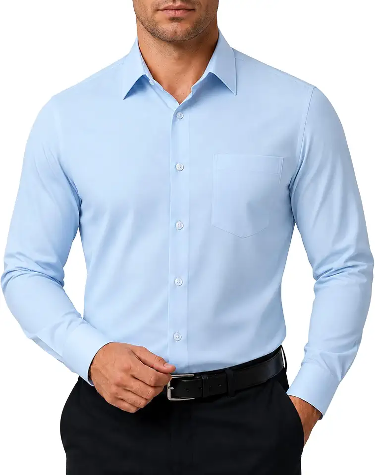 Enlision Men’s Dress Shirts Wrinkle Free Non Iron Stretch Long Sleeve Shirt Button Down Business Casual Shirt Office Formal