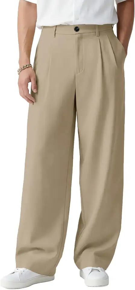 Global Recycled Standard Heyfanee Mens Casual Pants Loose Fit Slacks for Men with Belt Loops