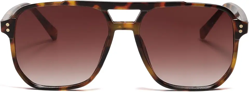 Retro Square Aviator Sunglasses Women Men 70s Vintage | Oversized Frame, UV400