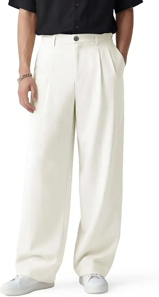 Global Recycled Standard Heyfanee Mens Casual Pants Loose Fit Slacks for Men with Belt Loops