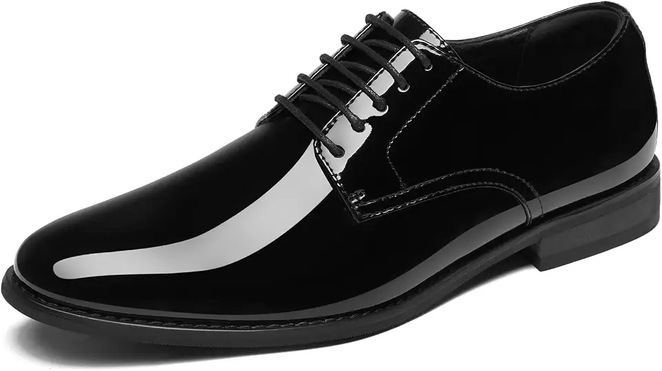 Men's Black Patent Leather Oxford Shoes