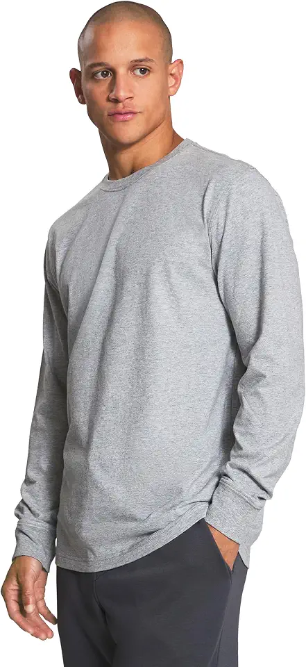 Eddie Bauer Men's Regular Fit Premium Washed Cotton Crew Neck Long Sleeve T-Shirt