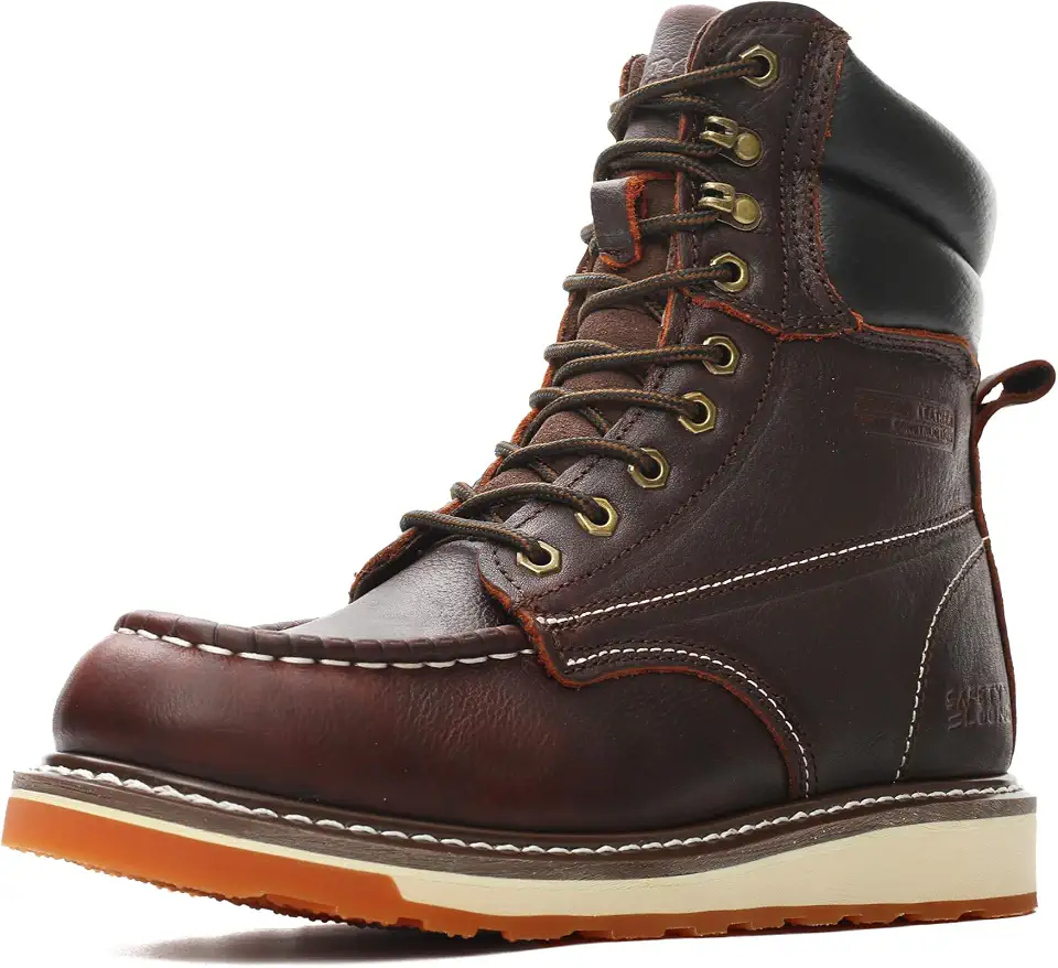 Men's Amber Leather Moc Toe Boots