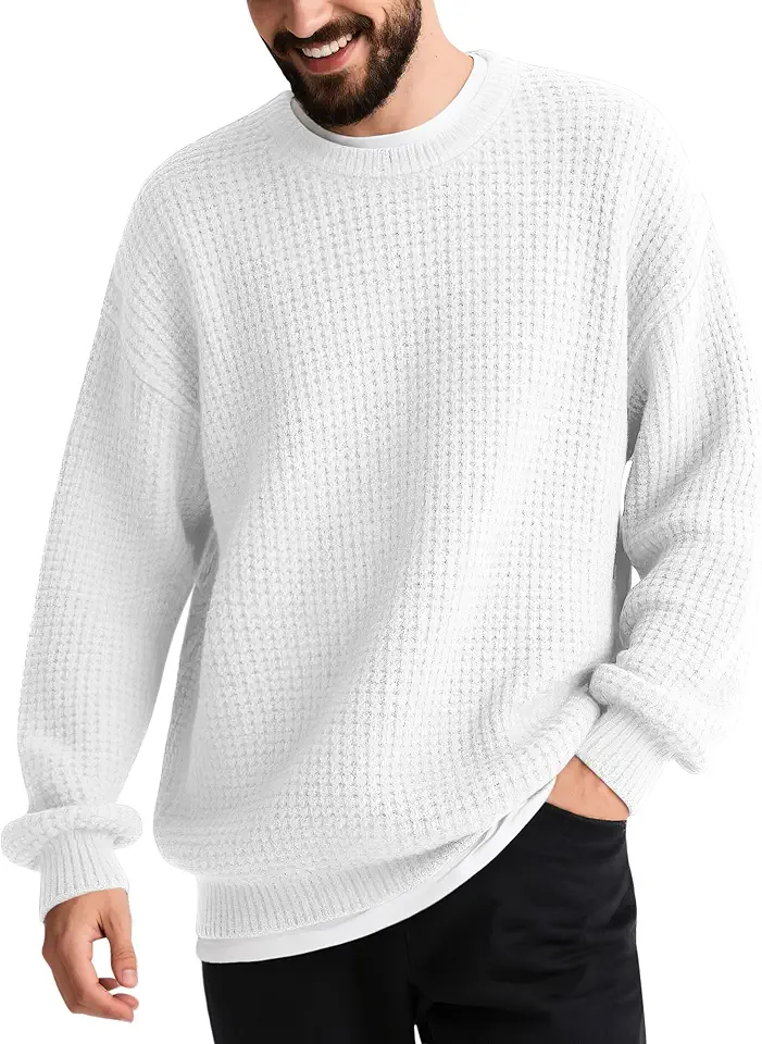 August Alley Men's Oversized Waffle Knit Sweaters