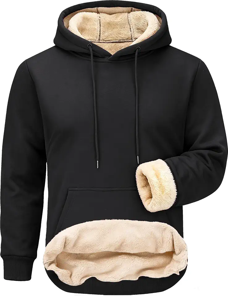 Apexshift Men's Fleece Hoodie Hooded Sweatshirts Long Sleeve Pullover