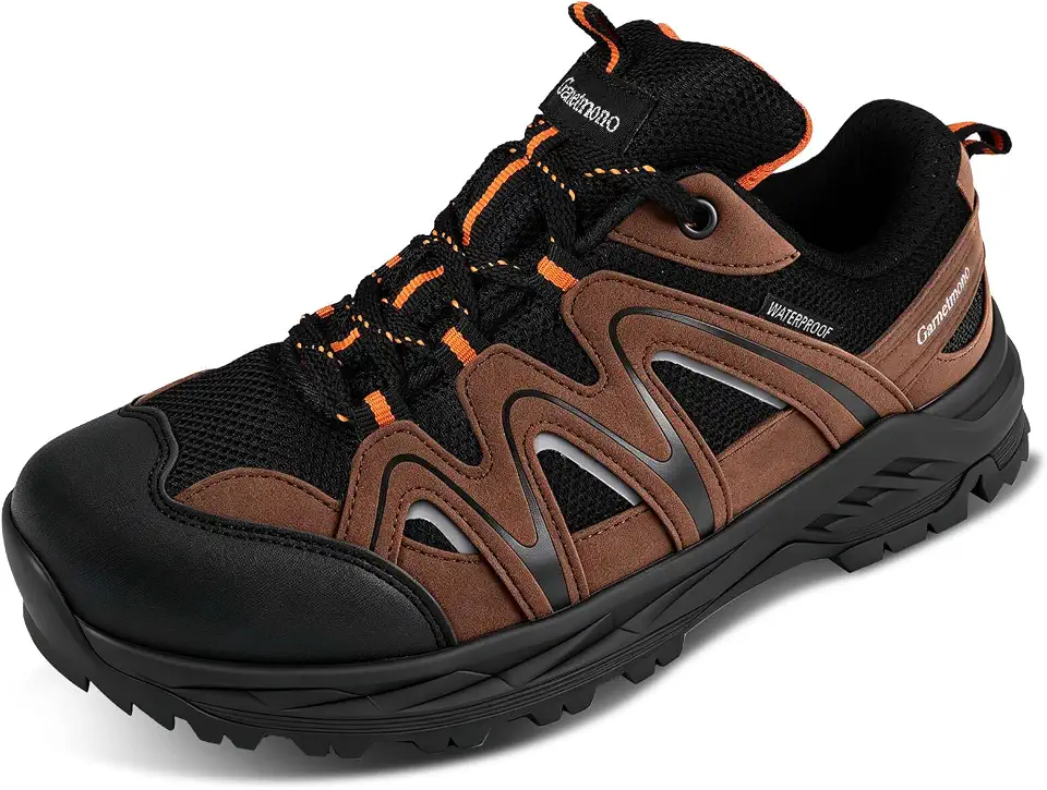 Men's Dark Brown Leather Trail Sneakers