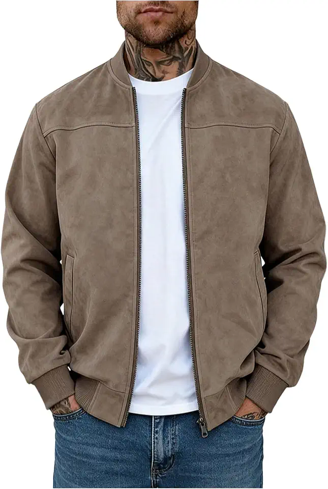 Men's Brown Suede Overshirt Jacket