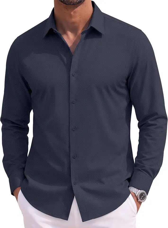 Men's Blue Long Sleeve Denim Shirt