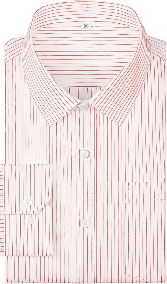 Men's Dress Shirts Long Sleeve Button Down Striped Shirt for Men Regular Fit Wrinkle Resistant Shirts