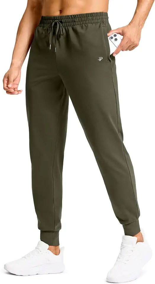 Men's Tall Joggers 32/34/36/38 Inseam Cotton Sweatpants with Zipper Pockets