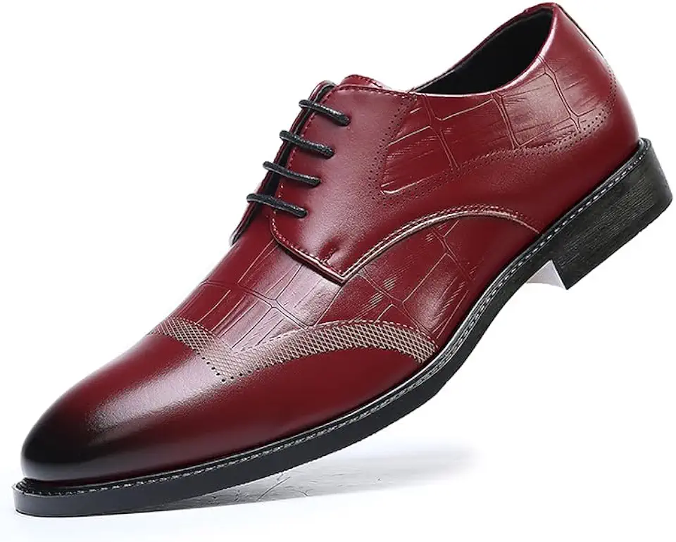Men's Dress Shoes Formal Business Work Office Modern Lace Up Oxford Shoes Breathable Punched for Men