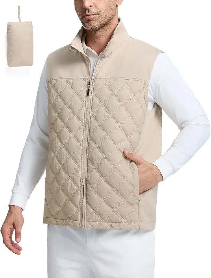 baleaf Men's Puffer Vest Golf Outerwear Winter Packable Lightweight Warm