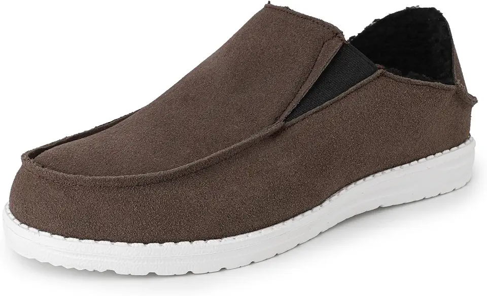 Men's Genuine Leather Slip-On Casual Loafers | Convertible Back Warm Shoes