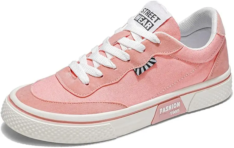 Men's Pink Canvas Low Top Sneakers