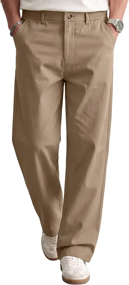COOFANDY Men's Khaki Pants Relaxed Fit Stretch Chinos Straight Dress Slacks