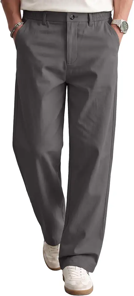 COOFANDY Men's Khaki Pants Relaxed Fit Stretch Chinos Straight Dress Slacks