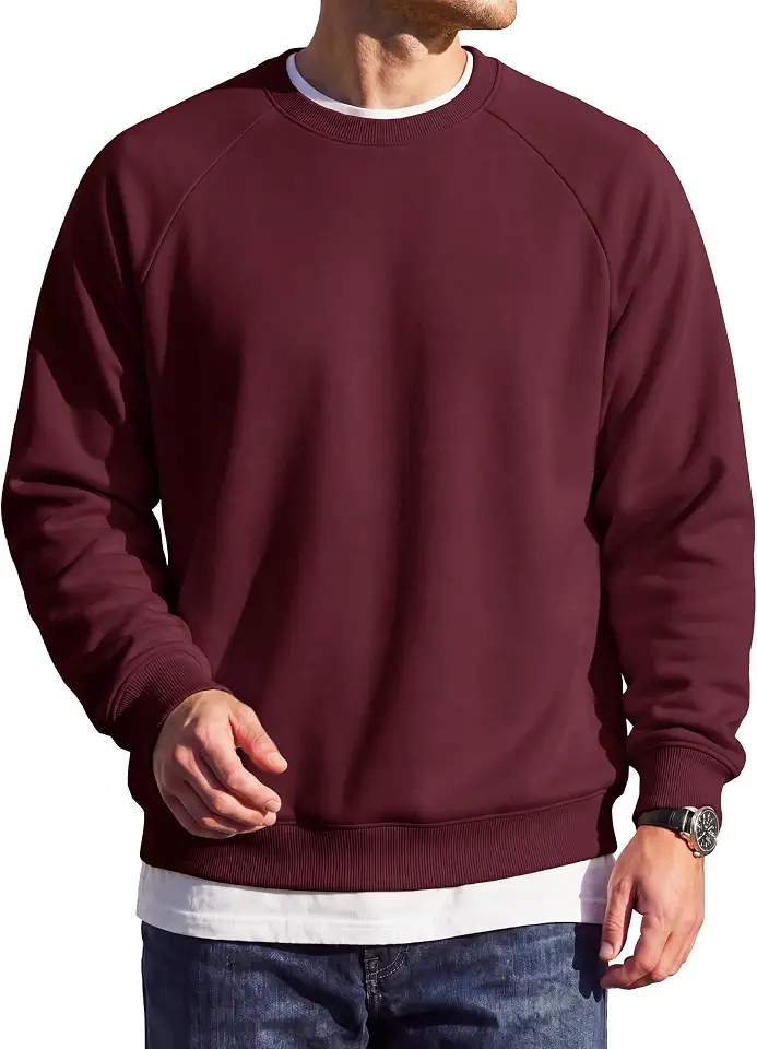 MAGCOMSEN Men's Sweatshirts Crewneck Casual Midweight Fleece Pullover
