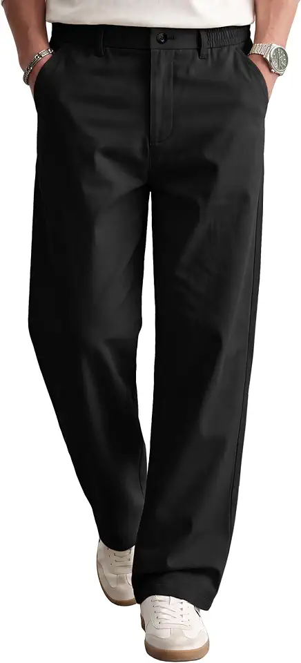 COOFANDY Men's Khaki Pants Relaxed Fit Stretch Chinos Straight Dress Slacks