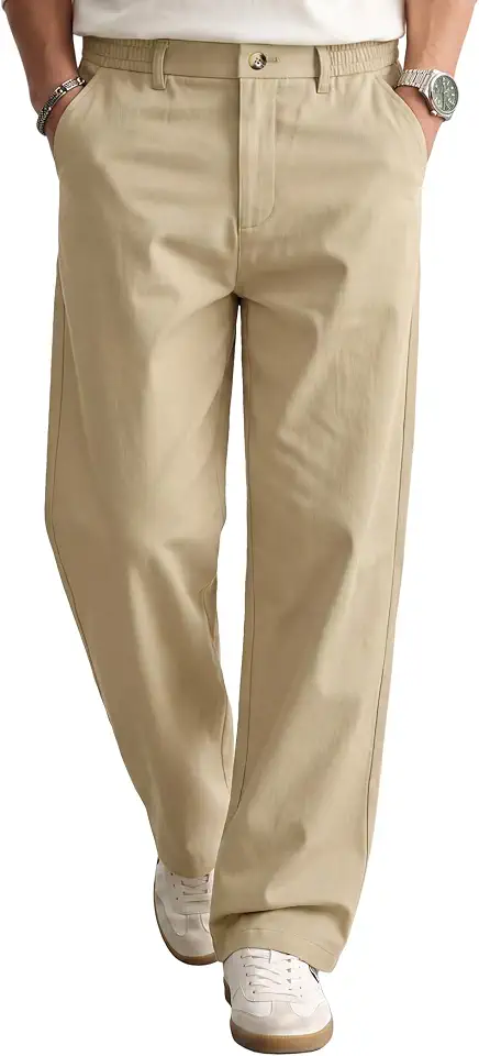 COOFANDY Men's Khaki Pants Relaxed Fit Stretch Chinos Straight Dress Slacks
