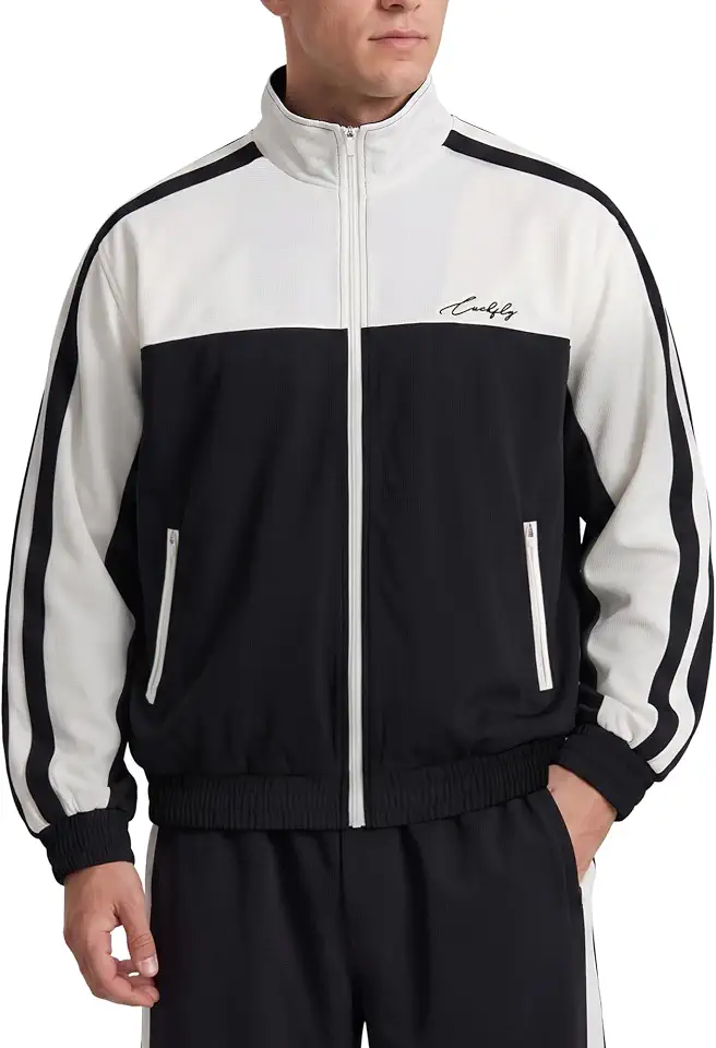 Men's Lightweight Track Jacket Water-Resistant Outdoor Windbreaker