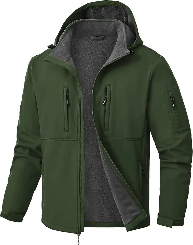 Zoofly Men's Waterproof Fleece Lined Softshell Jackets