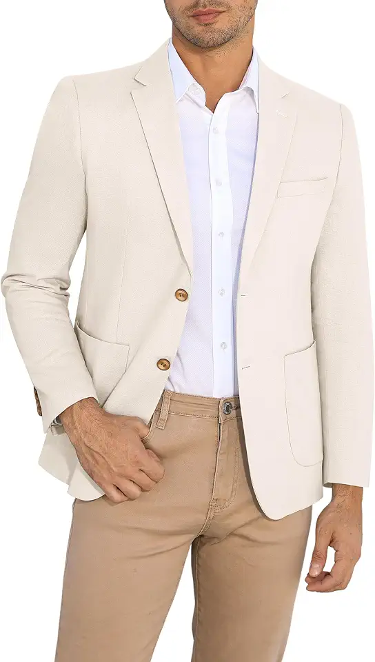 Men's Beige Linen Blazer