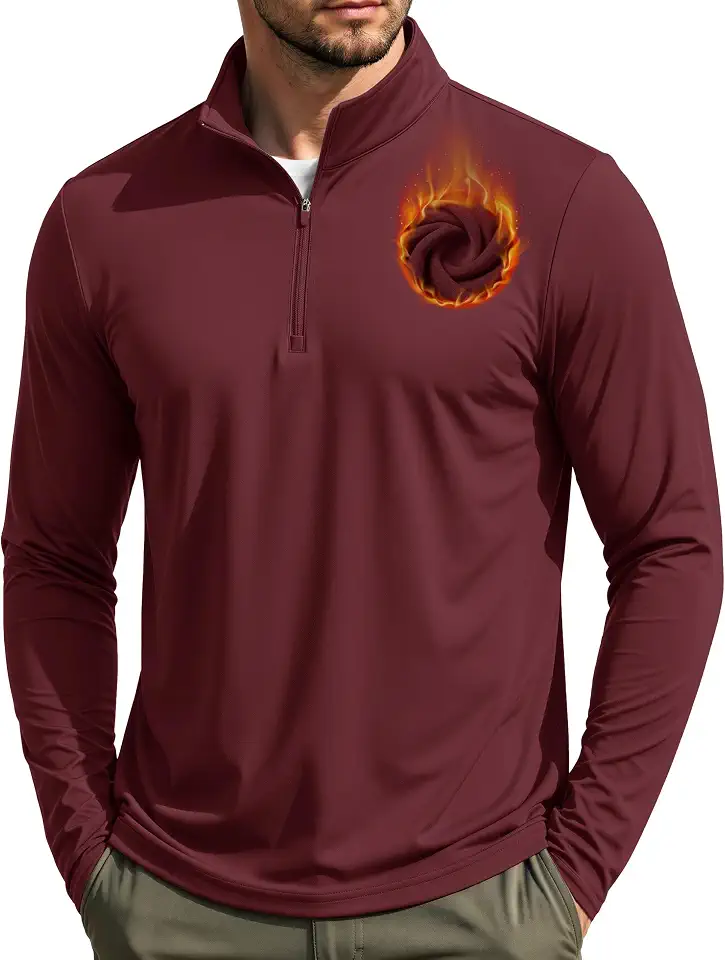 Men's Oatmeal Fleece Half Zip Pullover