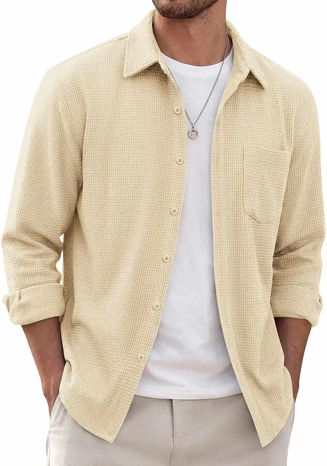 Men's Rust Orange Wool Overshirt Jacket