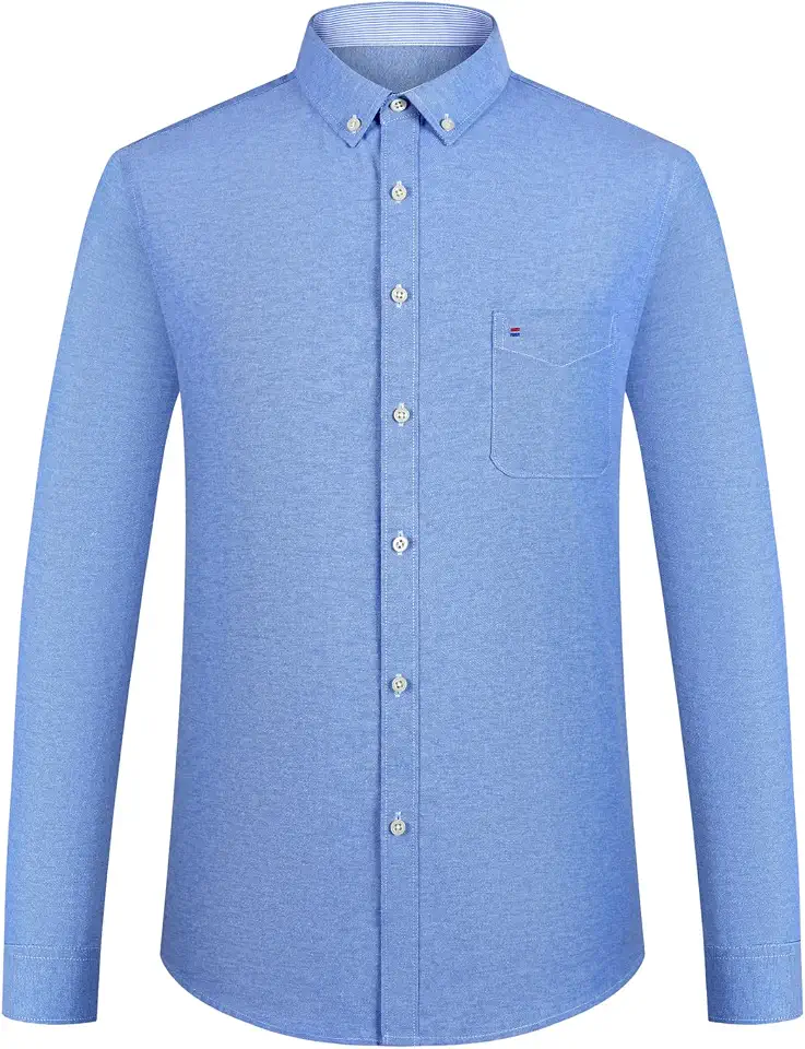 Men's Oxford Long Sleeve Dress Shirt Casual Button Down Shirts with Pocket