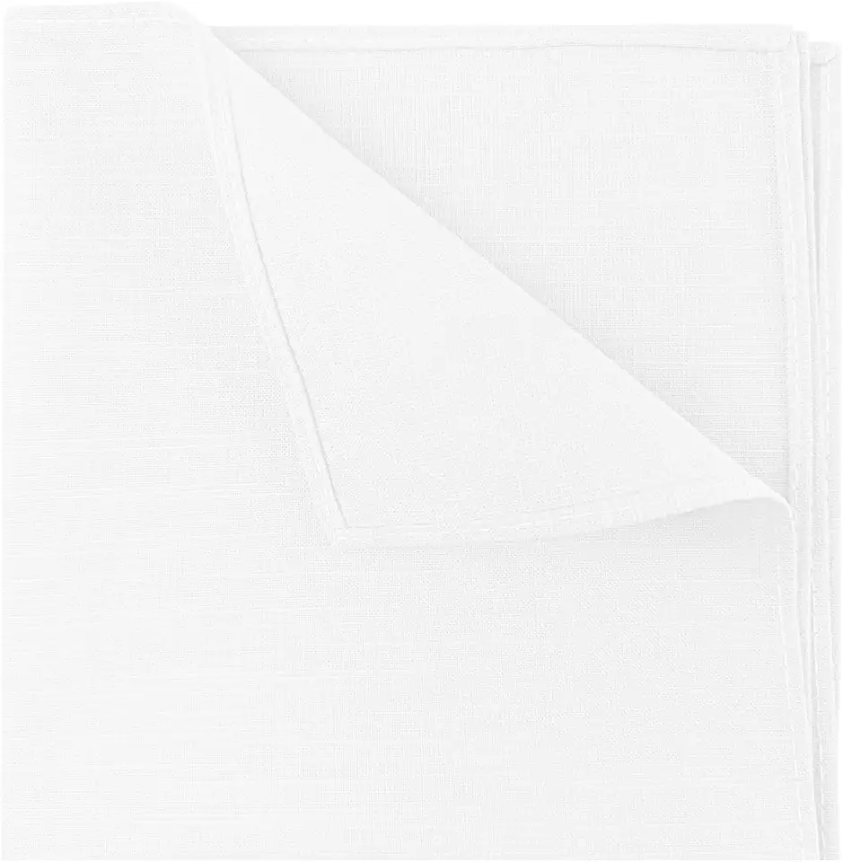 Men's Classic White Linen Pocket Square
