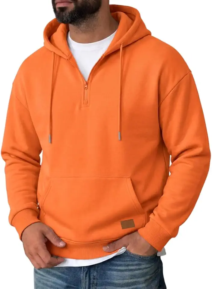 Vssjavun Men's Oversized Hooded Sweatshirt 1/4 Zip Heavyweight Pullover