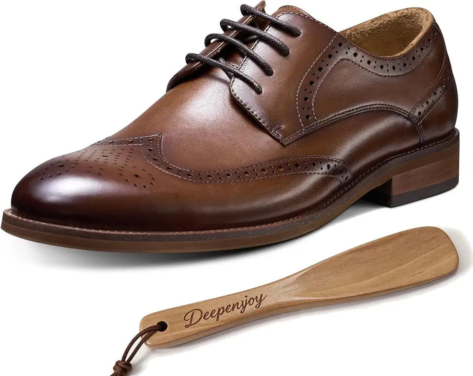 Men's Full Grain Argentine Cowhide Brogue Oxford Dress Shoes P01