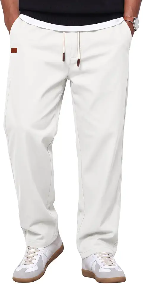 Men's Straight Fit White Chino Pants