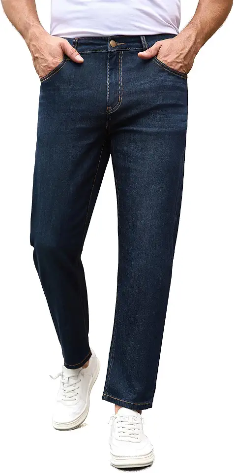 Men's Lightweight Stretch Jeans Mid-Rise Straight