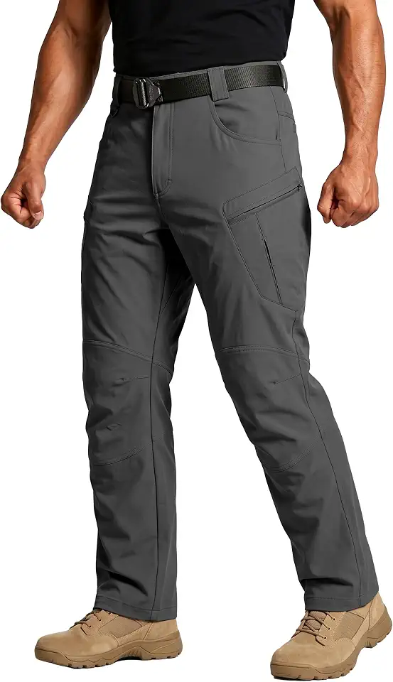 Men's Charcoal Grey Stretch Cargo Hiking Pants