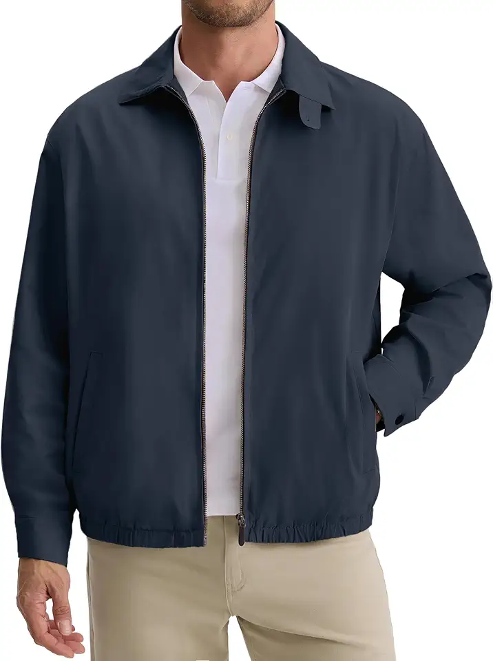 Comdecevis Men’s Lightweight Zip-Up Golf Windbreaker Jacket