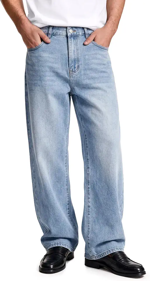 Comdecevis Men's Relaxed Fit Straight Leg Casual Jean