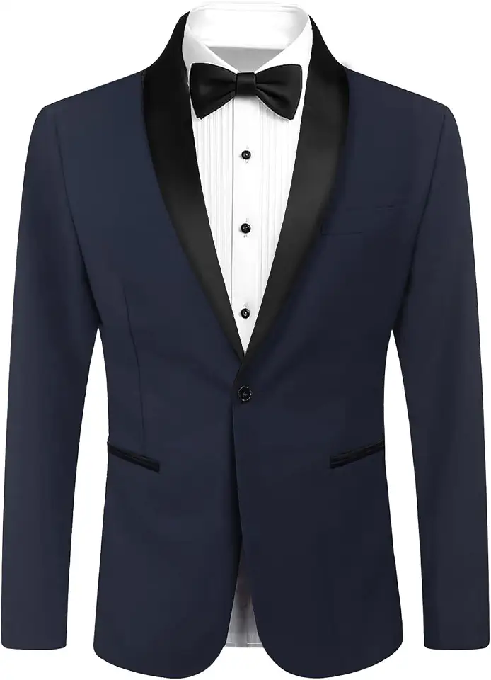 Runcati Mens Tuxedo Jacket One Button Dress Suit Wedding Dinner Prom Blazer