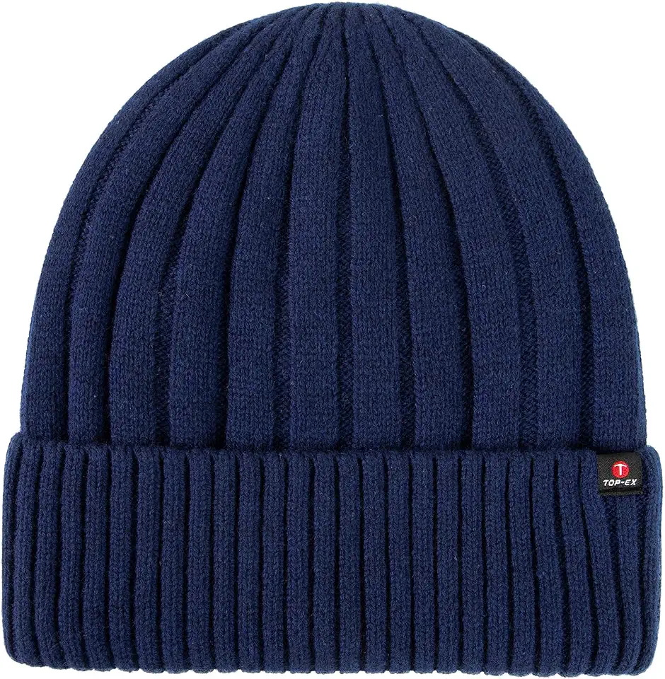 Global Recycled Standard TOP-EX 100% Merino Wool Beanie for Men, Polartec Fleece Lined,Fashion