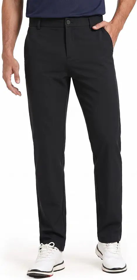 Global Recycled Standard Mens Golf Pants Stretch Tapered Leg Dress Pants 30"/32"/34" with 5 Pockets