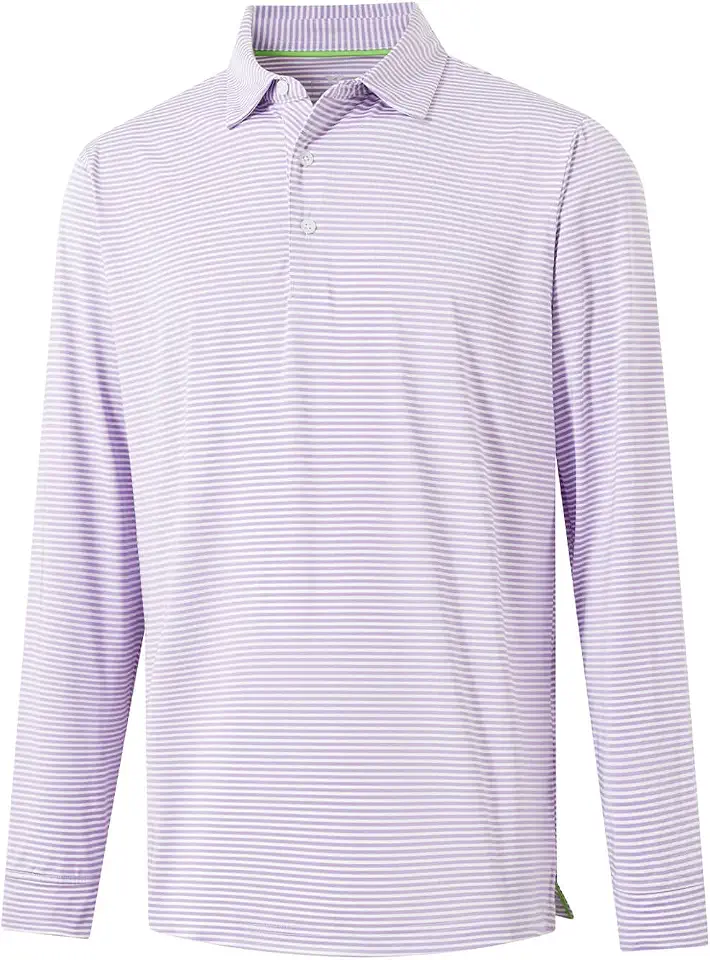 Man Striped Long Sleeve Golf Shirt