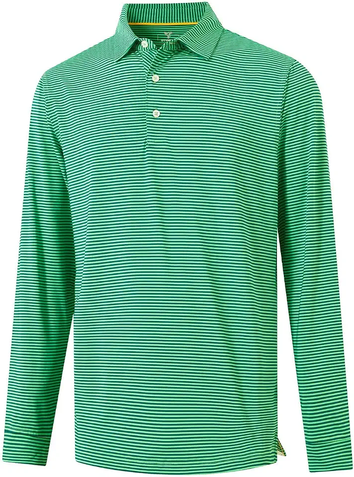 Man Striped Long Sleeve Golf Shirt