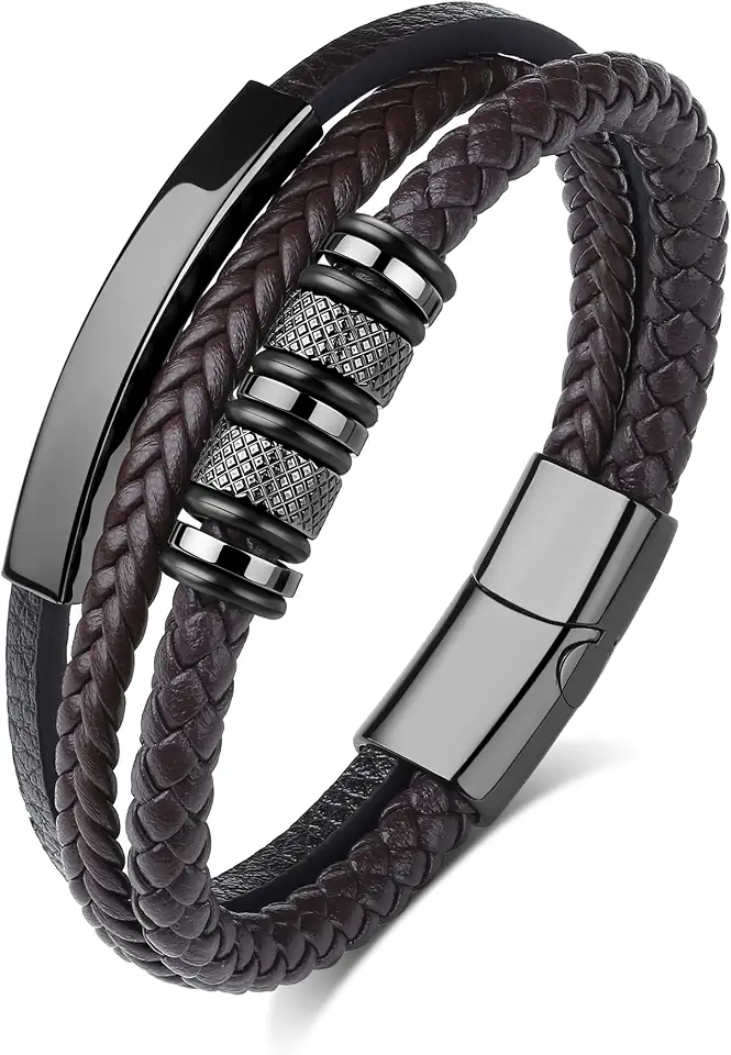 XIANNVXI Premium Mens Braided Leather Bracelet for Men