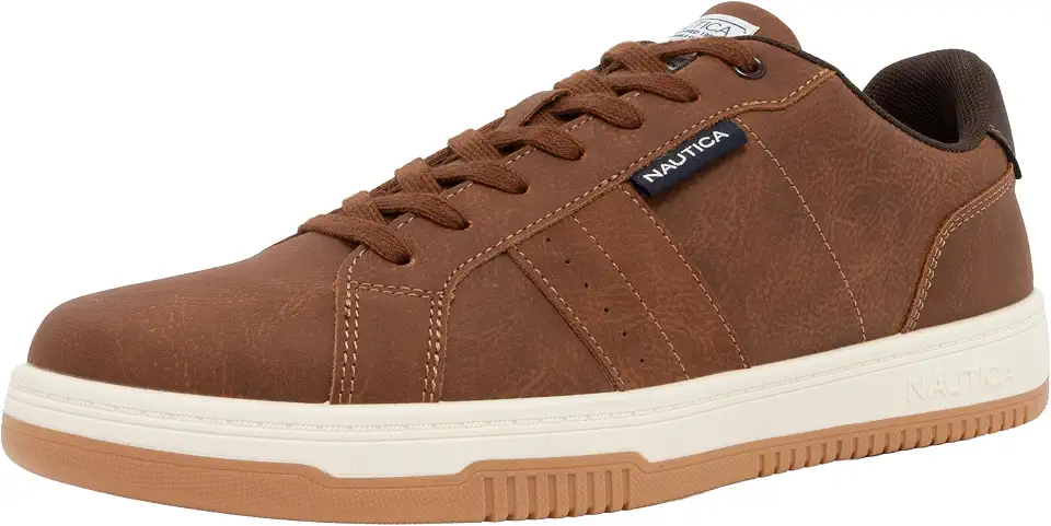 Nautica Men's Classic Low-Top Sneakers – Retro Lace-Up Casual Shoes for Tennis and Basketball-Inspired Style
