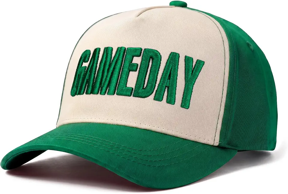 Game Day Trucker Hat 3D Embroidered Baseball Cap for Women Men