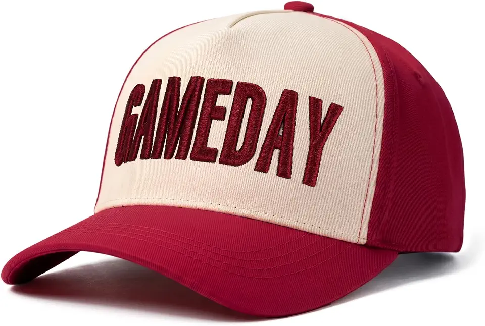 Game Day Trucker Hat 3D Embroidered Baseball Cap for Women Men
