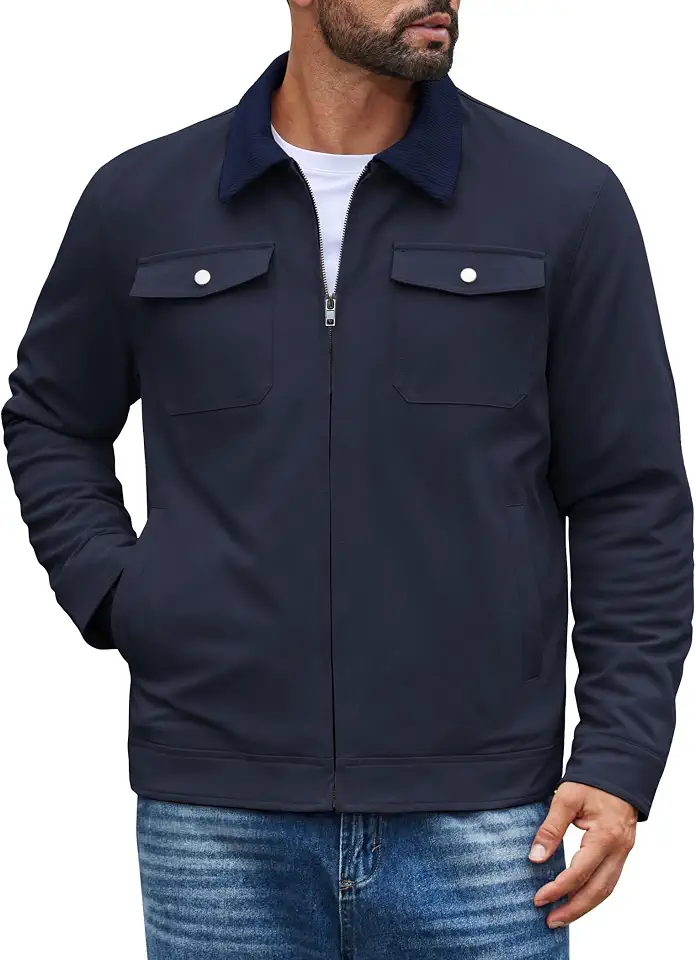 Men's Blue Waxed Cotton Jacket